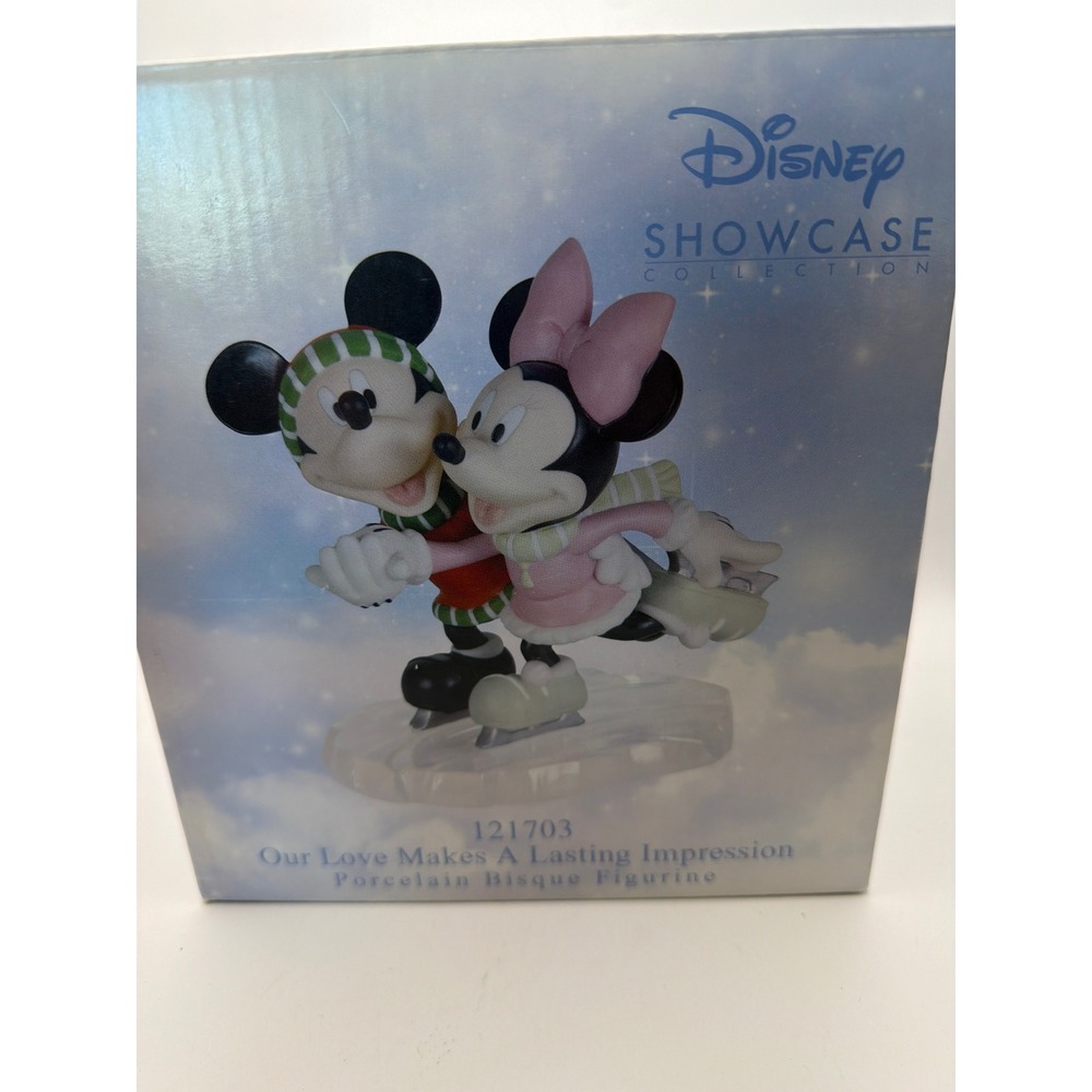 Disney Precious Moments Mickey Minnie Mouse Ice Skating Figurine 121703 Box - Picture 7 of 7